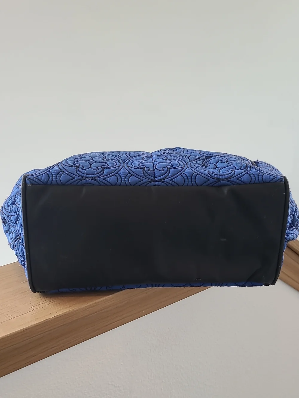 Petunia Pickle Bottom Royal Blue Quilted Tote with Black Trim